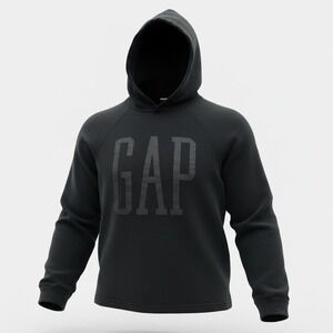 Gap Womens S‎ Small Black Logo Pullover Hoodie Fleece Sweatshirt Classic